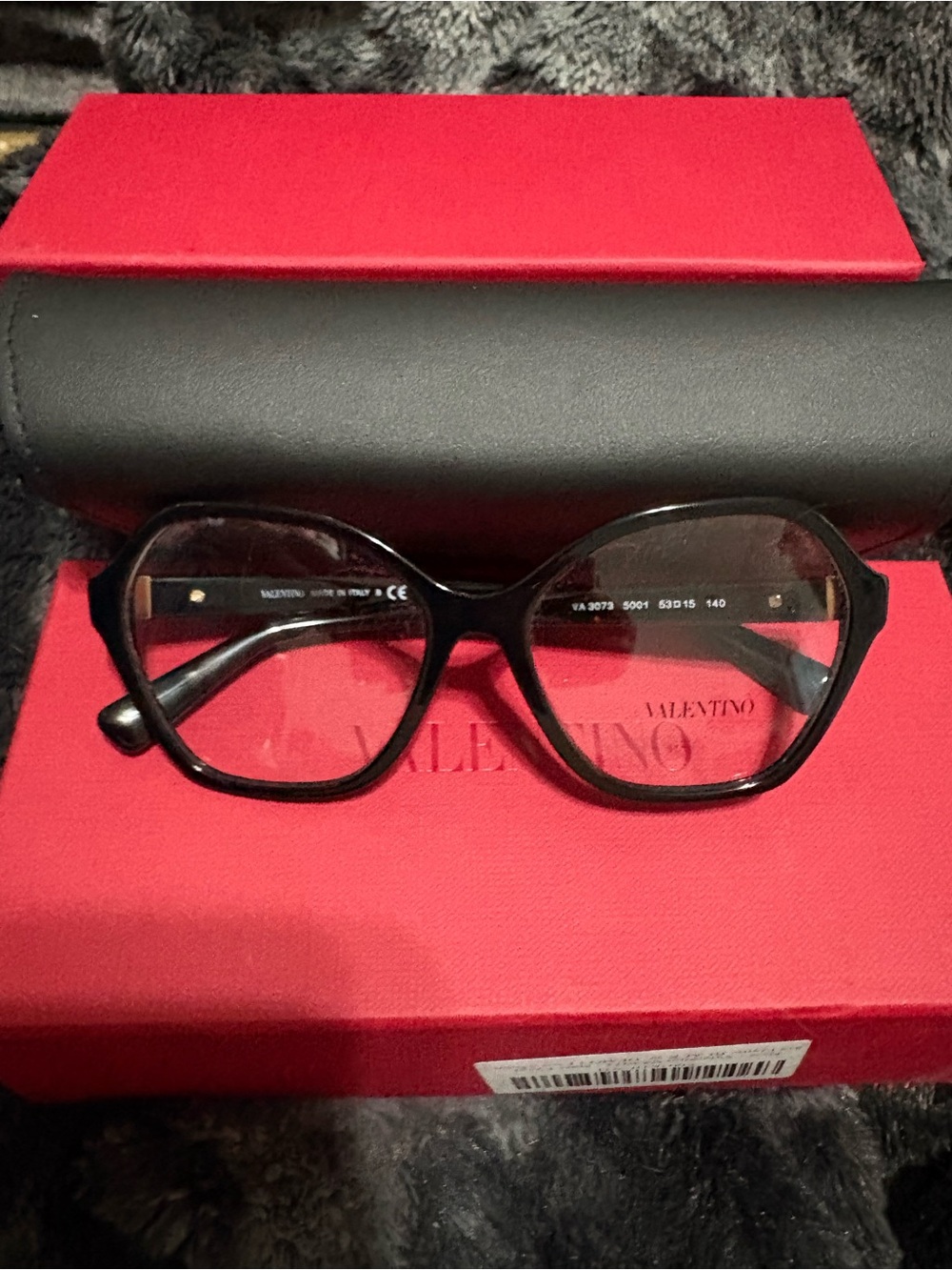 Valentino Black Oversized Geometric Women's Glasses